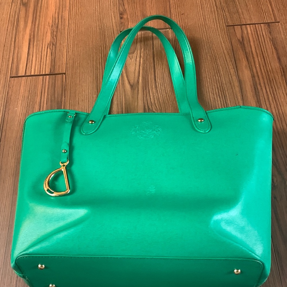 Lauren Ralph Lauren green leather bag